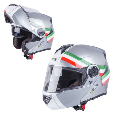 Casque de moto gris modulable