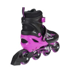 Patins 2 en 1 de qualité avec taille ajustable design noir et rose