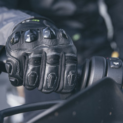 Gants de moto en cuir confortables et résistants - Fermeture velcro