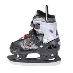 Patins à glace design gris et noir pour débutants et intermédiaires