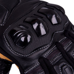 Gants de moto en cuir confortables et résistants - Fermeture velcro