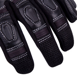 Gants de moto en cuir confortables et résistants - Fermeture velcro