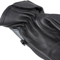 Gants de moto d'été en cuir avec dos perforé et protections - Gris