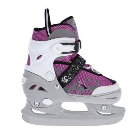 patins à glace gris et violet pour débutants et intermédiaires