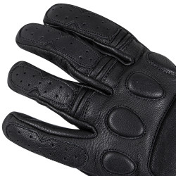 Gants de moto 90% en cuir véritable - noir