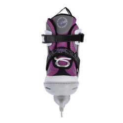 Patins à glace design gris et violet pour débutants et intermédiaires