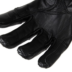 Gants de moto en cuir - Noir avec bande de divers coloris