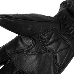 Gants de moto en cuir - Noir avec bande de divers coloris