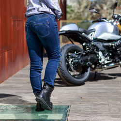 Jeans de moto pour femmes bleu - élastique et haute protection
