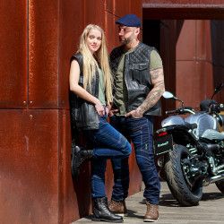 Jeans de moto pour femmes bleu - élastique et haute protection