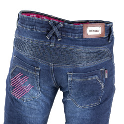 Jeans de moto pour femmes bleu - élastique et haute protection