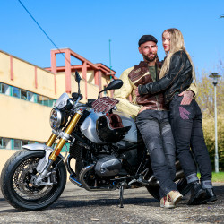 Jeans de moto pour femme avec protections amovibles - Noir