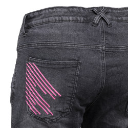 Jeans de moto pour femme avec protections amovibles - Noir