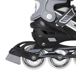 Patins 2 en 1 taille ajustable pour les amateurs d'asphalte et de glace design noir et gris