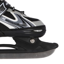Patins 2 en 1 taille ajustable pour les amateurs d'asphalte et de glace design noir et gris