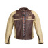 Veste de moto en cuir pour homme W-TEC Retro - Noir Brun Beige
