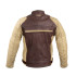 Veste de moto en cuir pour homme W-TEC Retro - Noir Brun Beige
