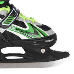 Patins 2 en 1 taille ajustable pour les amateurs d'asphalte et de glace design noir et vert