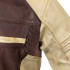 Veste de moto en cuir pour homme W-TEC Retro - Noir Brun Beige