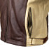 Veste de moto en cuir pour homme W-TEC Retro - Noir Brun Beige
