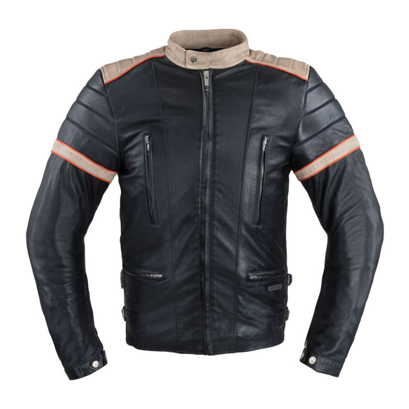 Veste en cuir avec structure ergonomique.