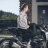 Veste de moto en cuir pour femme avec poches et sangles réglables - Blanc