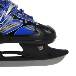 Patins 2 en 1 taille ajustable pour patineurs débutants ou avancés design noir et bleu