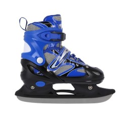Patins 2 en 1 taille ajustable pour patineurs débutants ou avancés design noir et bleu