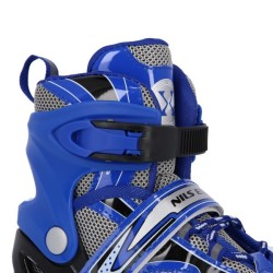 Patins 2 en 1 taille ajustable pour patineurs débutants ou avancés design noir et bleu