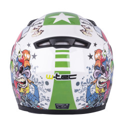Casque intégral pour enfants - blanc vert avec graphiques