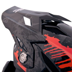 Casque de descente pour enfants avec visière - Jaune et rouge