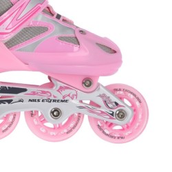 Patins de glisse 2 en 1 taille ajustable pour patineurs débutants ou avancés design rose