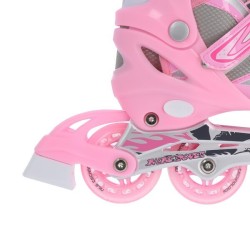 Patins de glisse 2 en 1 taille ajustable pour patineurs débutants ou avancés design rose