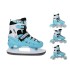 Patins à glace et rollers avec platine interchangeable x4 pour tous les niveaux design cyan