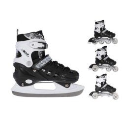 Patins à glace et rollers avec platine interchangeable x4 pour tous les niveaux design cyan