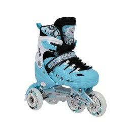 Patins à glace et rollers avec platine interchangeable x4 pour tous les niveaux design cyan