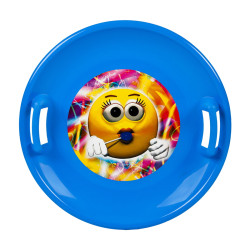 Soucoupe de neige pour enfants avec deux poignées - Fille emoji plusieurs coloris