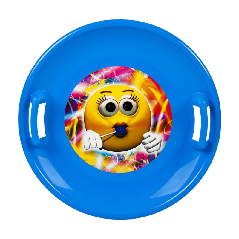 Soucoupe de neige pour enfants avec deux poignées - Fille emoji plusieurs coloris