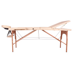 Table de massage 3 pièces en bois transportable - Noir