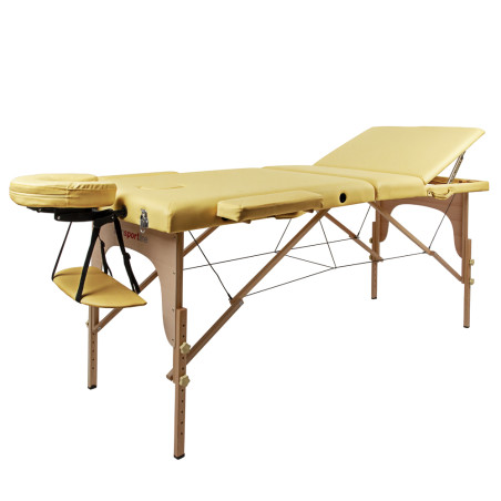 table de massage jaune crème