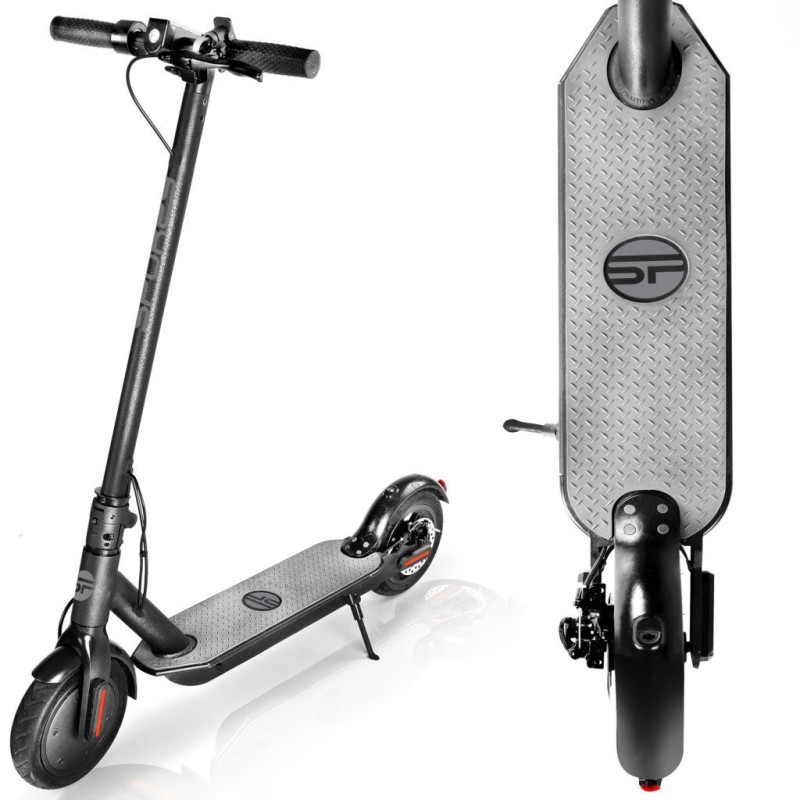 Les trottinettes électriques TORCH sont munies de : roues type tubeless, poignées antidérapantes, béquille et d'un cadran LCD.