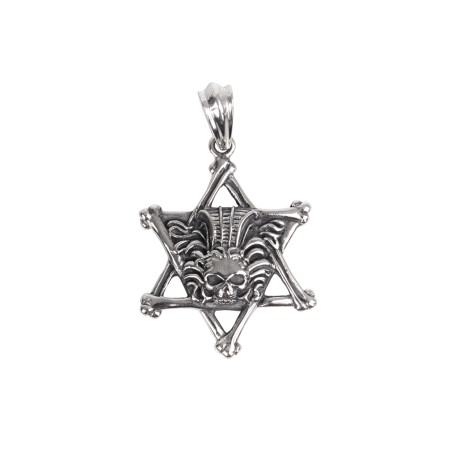 pendentif tête de mort métalleux