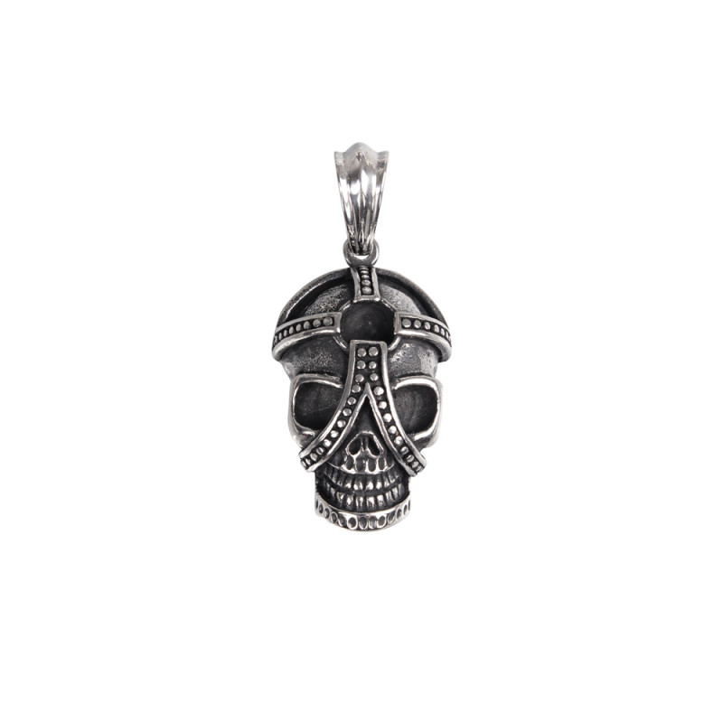 Pendentif en acier tête de mort