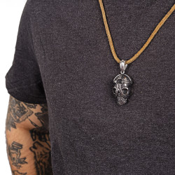 Pendentif en acier inoxydable tête de mort - Accessoire pour motard