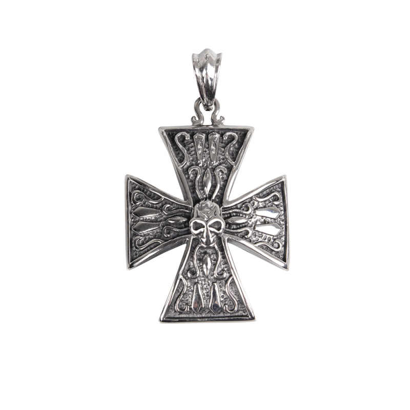 Pendentif en croix médiévale pour motard