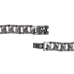 Bracelet en acier inoxydable pour motard - Fermoir tête de mort