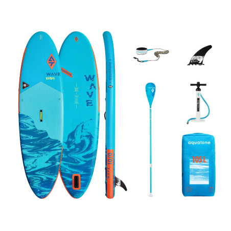 Planche à pagaie avec accessoires bleu motif vague - capacité de 135 kg