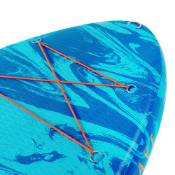 Planche à pagaie avec accessoires bleu motif vague - capacité de 135 kg