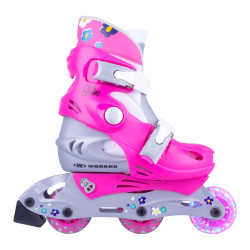 Ensemble de patins à roulettes pour enfants et casque - Avec roues lumineuses