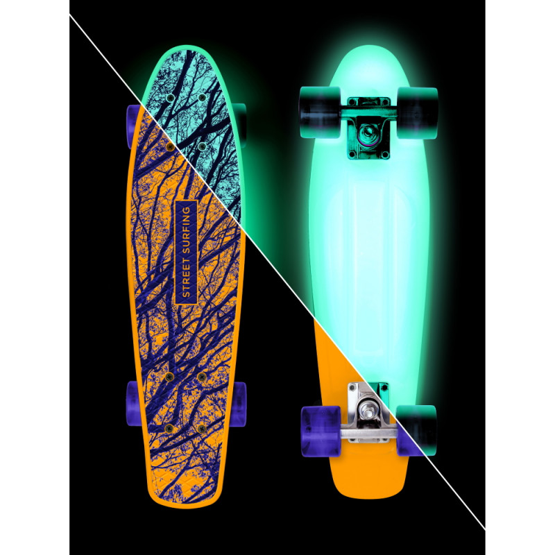 Penny board phosphorescent - planche en bois 57,2 x 16 cm